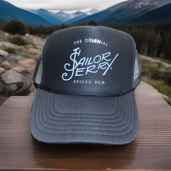 Original Sailor Jerry Spiced Rum Baseball Cap Mesh Black Adjustable - Picture 1 of 6